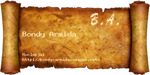 Bondy Armida névjegykártya